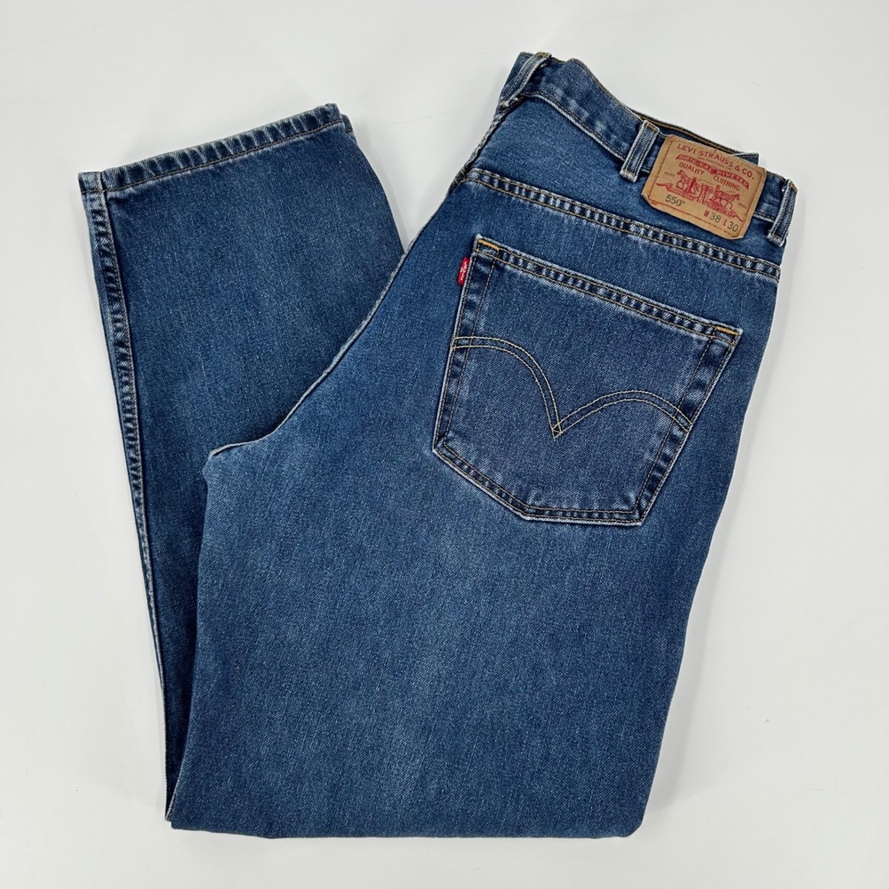 Levis 550 Relaxed‎ Fit Mens Blue Jeans Medium Wash Denim 100% Cotton